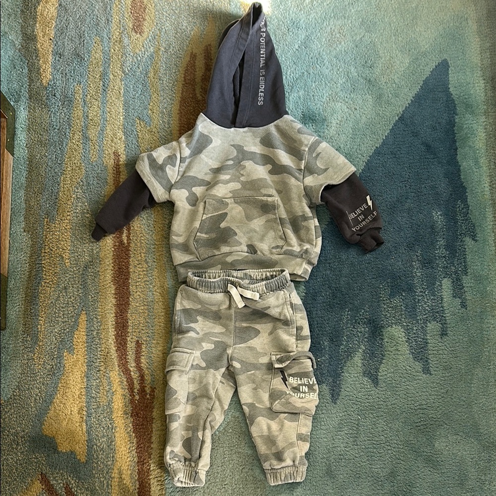 Gray Matching Sweatpants Set Comfortable Joggers